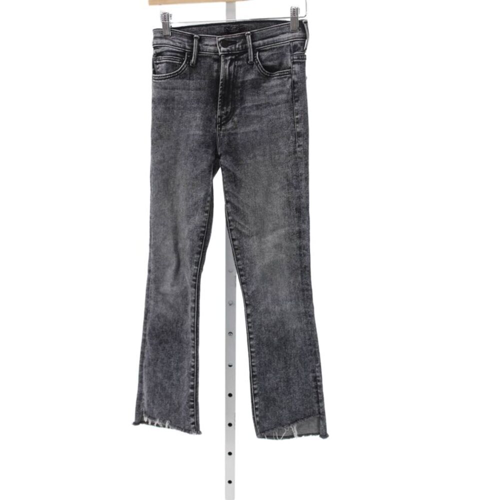 Mother Women Flared Jeans High Rise Black Button Cotton Size 23